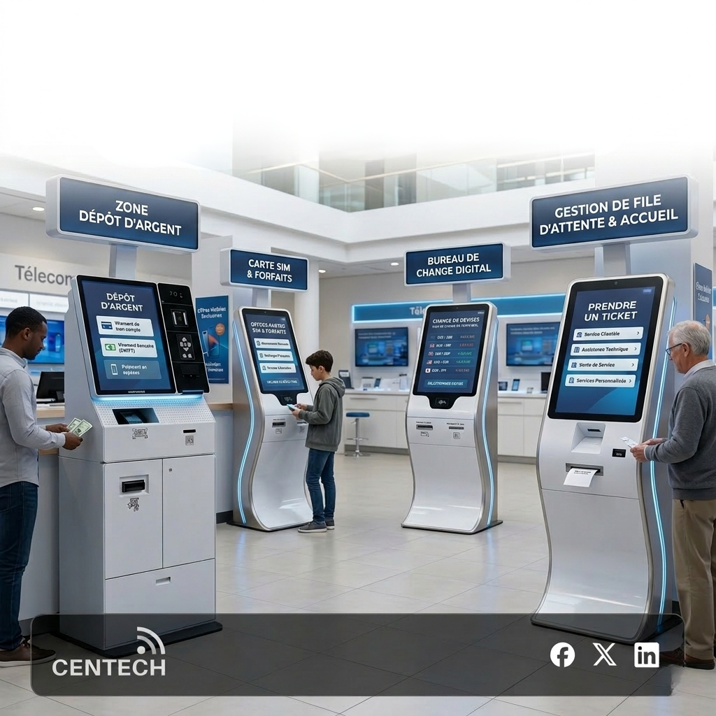 Borne libre-service télécom